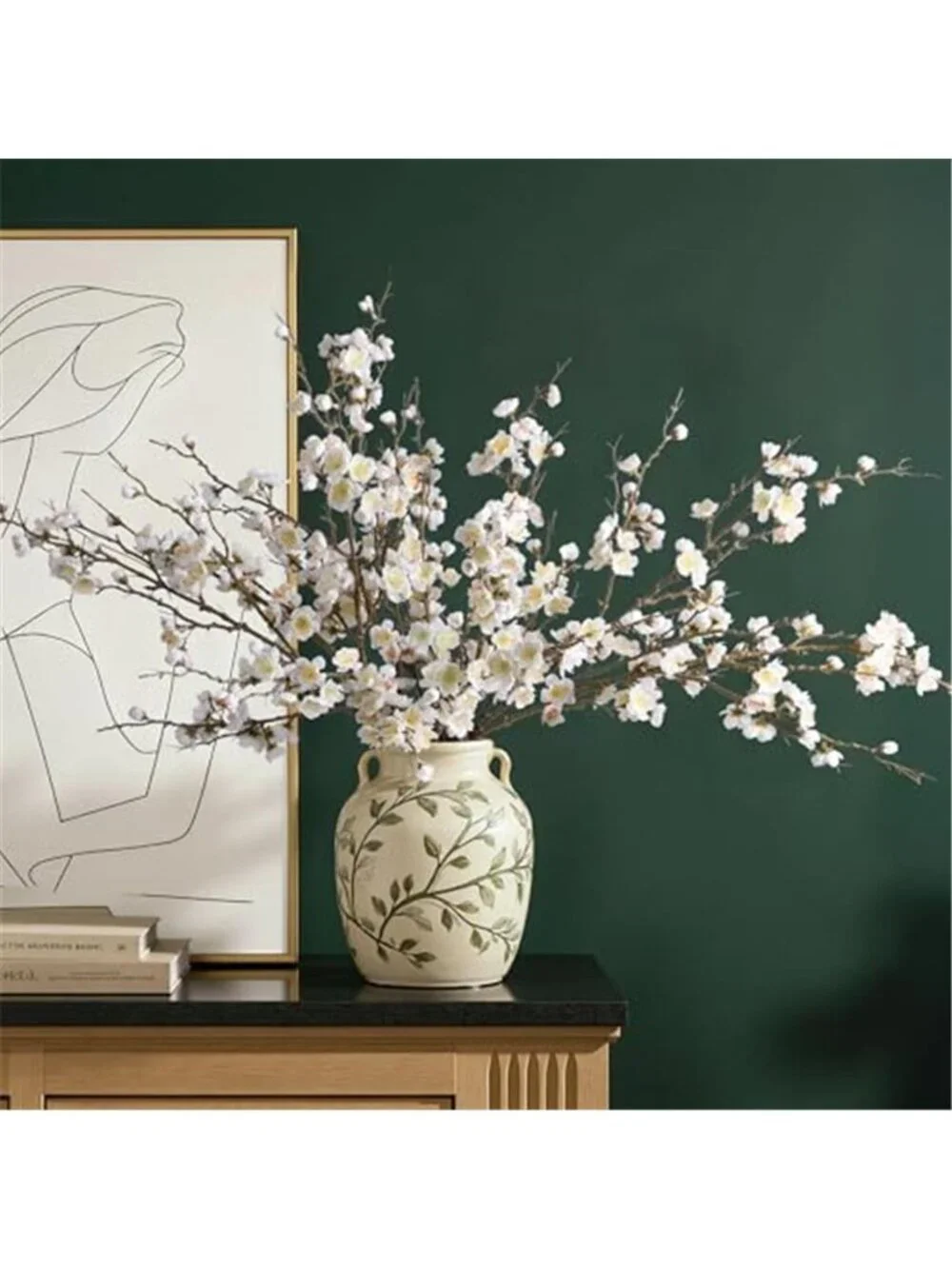 Artificial Cherry Blossom Branches Faux Silk Flowers 6 Pack Wedding Decor White